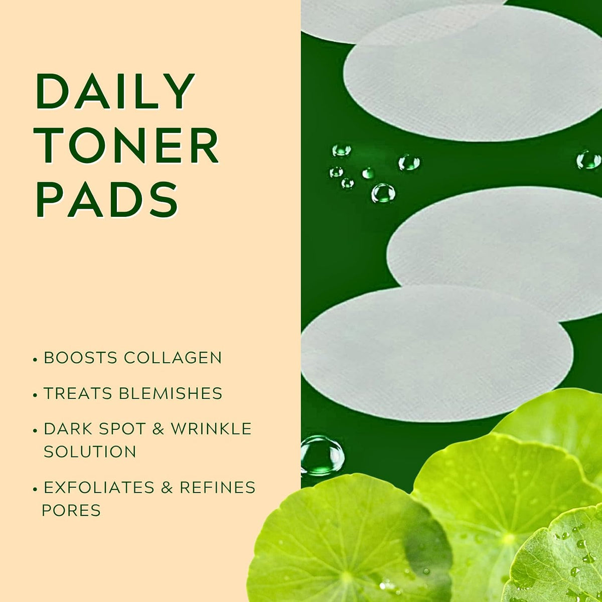 Centella Korean Toner Pads, Centella Face Exfoliator Pads for Dark Spots Remover, Wrinkles & Dull Skin, Soothing & Exfoliating Face Padswith Snail Mucin, Niacinamide, Peptides, 100 Count