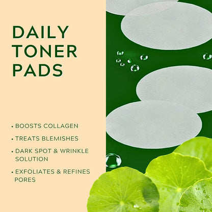 Centella Korean Toner Pads, Centella Face Exfoliator Pads for Dark Spots Remover, Wrinkles & Dull Skin, Soothing & Exfoliating Face Padswith Snail Mucin, Niacinamide, Peptides, 100 Count